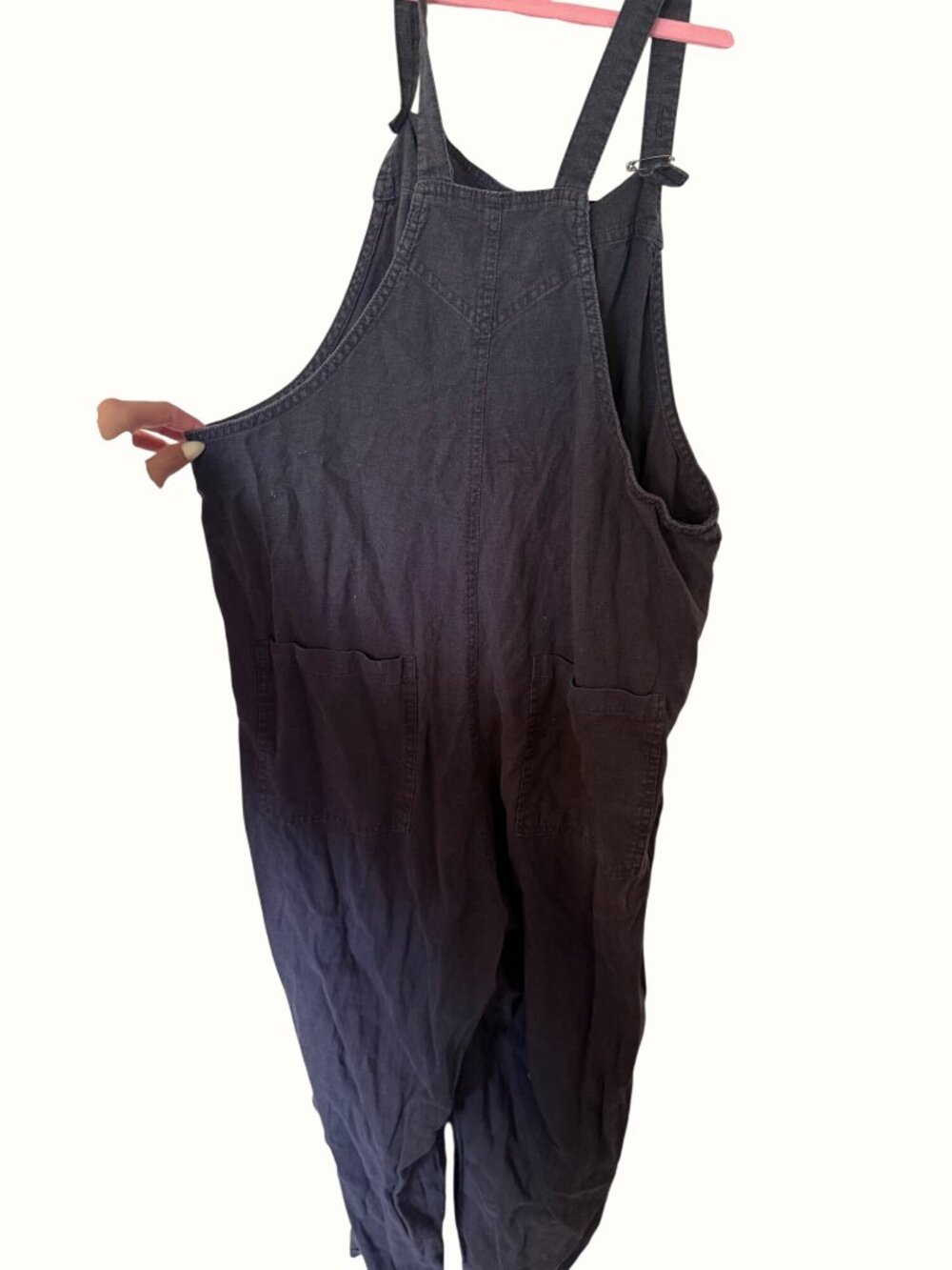 Universal Thread Black Cotton Overalls Adjustable Straps Front Pockets Womens L